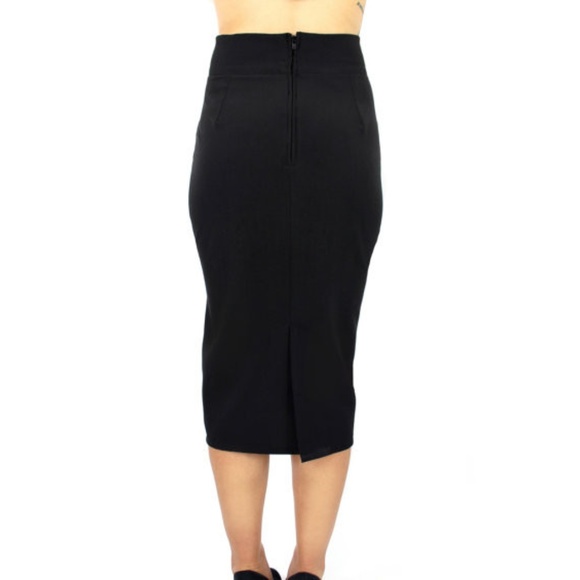 LAST ONE Hemet Retro Pencil Skirt in Black Size M - Picture 2 of 8